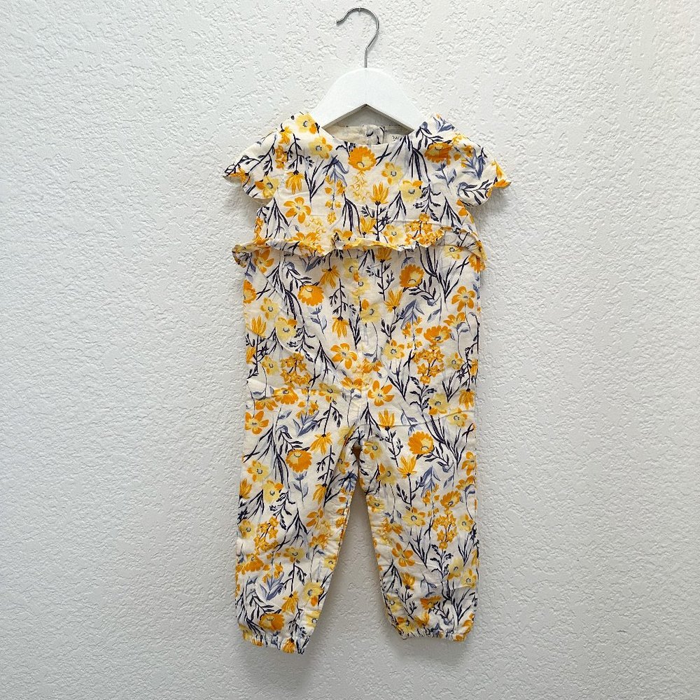 Rachel Zoe Yellow Floral Baby Jumpsuit 18M